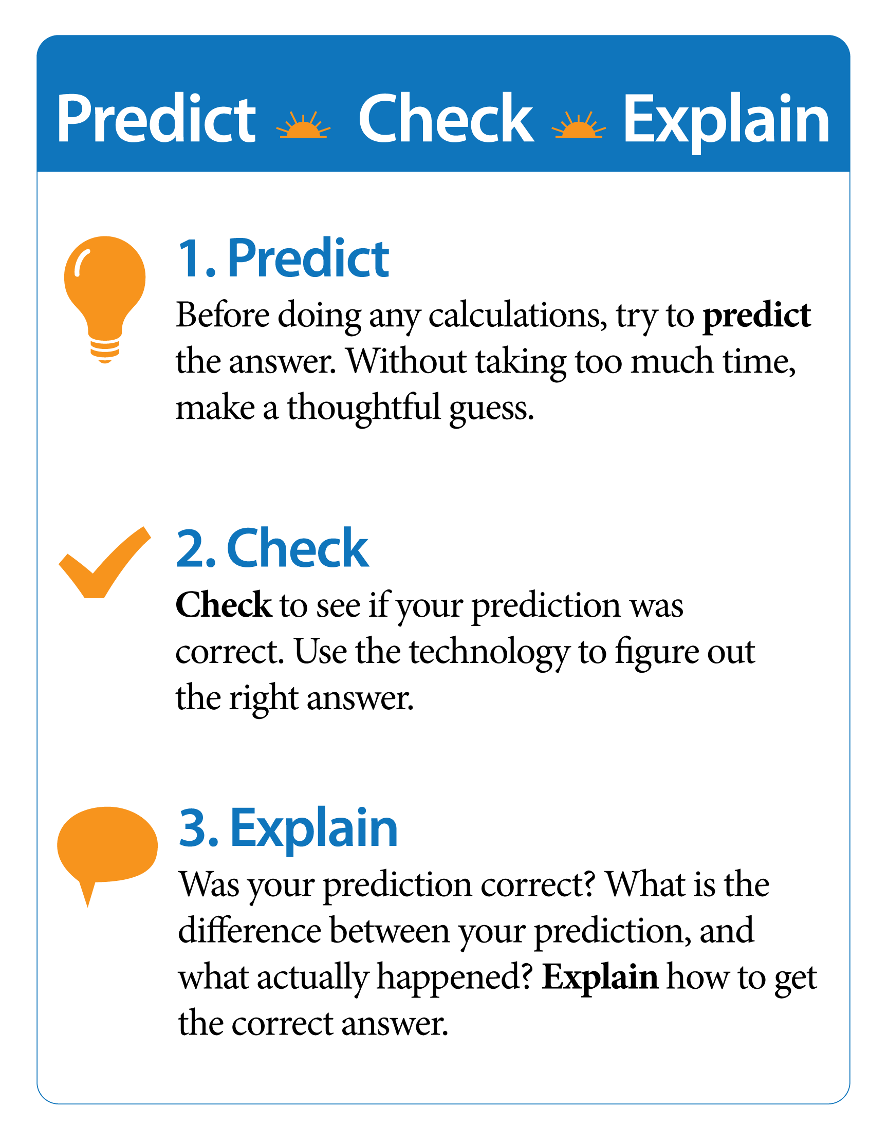 Predict Check Explain graphic